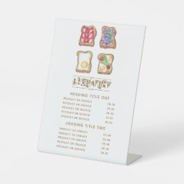 Wasserfarbenes Logo Frühstück Restaurant Business Sockelschild