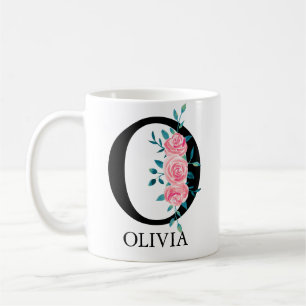 Wasserfarbenes Monogramm, einzelner Buchstabe O Kaffeetasse