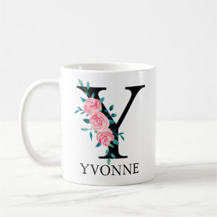 Wasserfarbenes Monogramm, einzelner Buchstabe Y Kaffeetasse