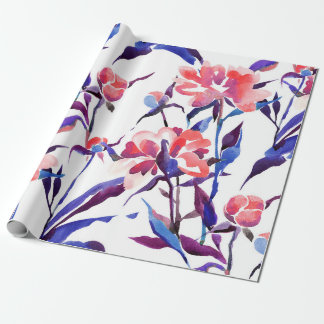 Wasserfarbenes nahtloses botanisches Muster. Handg Geschenkpapier