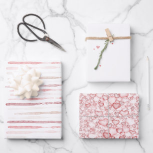 Wasserfarbenes nahtloses Muster Geschenkpapier Set