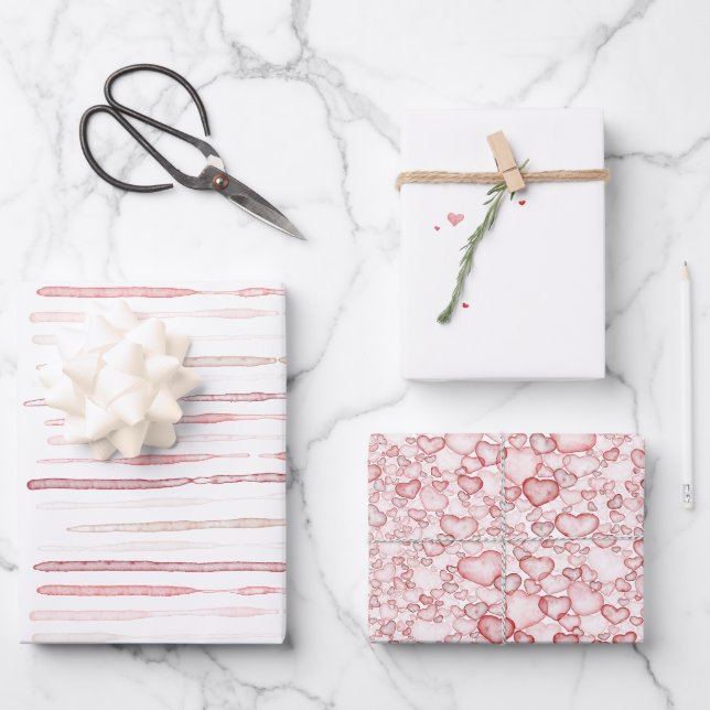 Wasserfarbenes nahtloses Muster Geschenkpapier Set (Vorderseite)