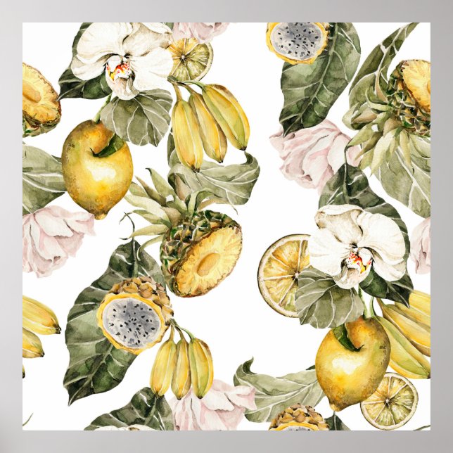 Wasserfarbenes, nahtloses Muster. Handgemalt Poster (Vorne)