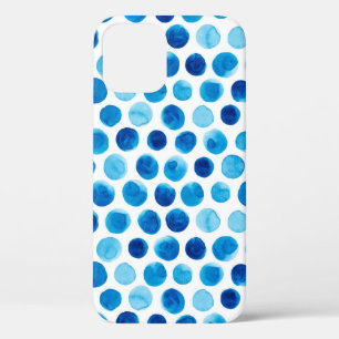 Wasserfarbenes nahtloses Muster mit blauen Polka-P Case-Mate iPhone Hülle