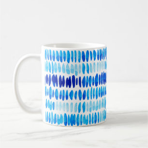 Wasserfarbenes nahtloses Muster mit blauen Regentr Kaffeetasse