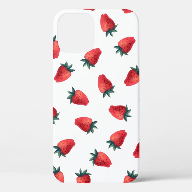 Wasserfarbenes nahtloses Muster mit Erdbeeren Case-Mate iPhone Hülle (Rückseite)