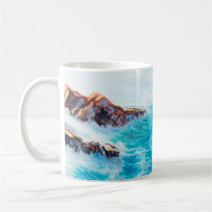Wasserfarbenes nahtloses Muster mit handgestrichen Kaffeetasse