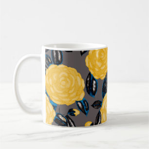 Wasserfarbenes nahtloses Muster mit Kamelien-Blume Kaffeetasse