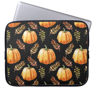 Wasserfarbenes nahtloses Muster mit Kürbis Laptopschutzhülle