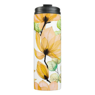 Wasserfarbenes nahtloses Muster mit magnolischen B Thermosbecher