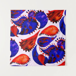 Wasserfarbenes nahtloses Muster mit Pisley. Abstra Wandteppich