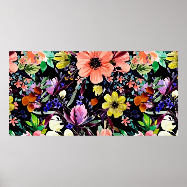 Wasserfarbenes, nahtloses Muster. Verschiedene Kno Poster (Vorne)