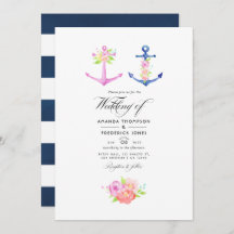 Wasserfarbenes Nautical Themed Floral Wedding Foto