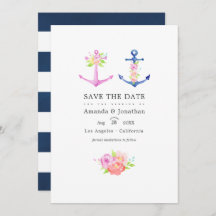 Wasserfarbenes Nautical Themed Floral Wedding Foto