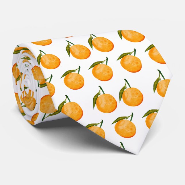 Wasserfarbenes Orangenmuster Krawatte (Gerollt)