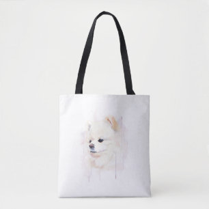 Wasserfarbenes Pomeranian-Hund-Gemälde Süß