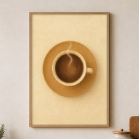 Wasserfarbenes Poster für das Cottage-Morning-Cup-