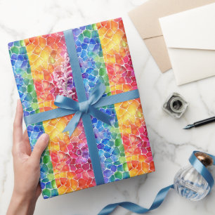 Wasserfarbenes Regenbogen-Buntglas Geschenkpapier
