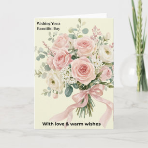Wasserfarbenes Rosenbouquet "Ich wünsche dir eine Karte