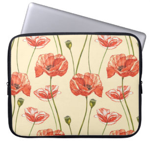 Wasserfarbenes rotes Muster. Laptopschutzhülle