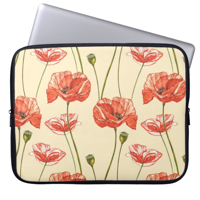 Wasserfarbenes rotes Muster. Laptopschutzhülle (Vorderseite)