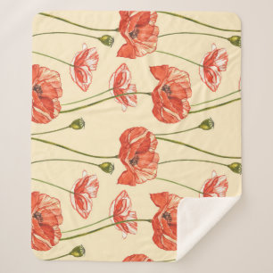 Wasserfarbenes rotes Muster. Sherpadecke