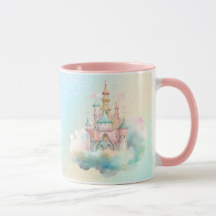 Wasserfarbenes Schloss Regenbogen Tasse