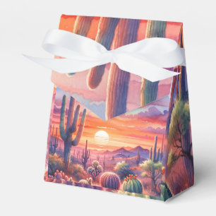 Wasserfarbenes südwestliches Hochzeitsmotiv - Wüst Geschenkschachtel
