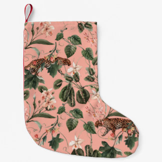 Wasserfarbenes tropisches exotisches Muster mit Or Kleiner Weihnachtsstrumpf