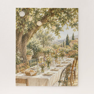 Wasserfarbenes Tuskisches Garten-Dinnerparty Puzzle