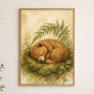 Wasserfarbenes Whimsical-Kunstposter 'Schlafender Poster