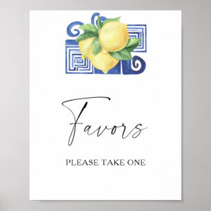 Wasserfarbenes Zitronenzweig - Geschenke bitte neh Poster