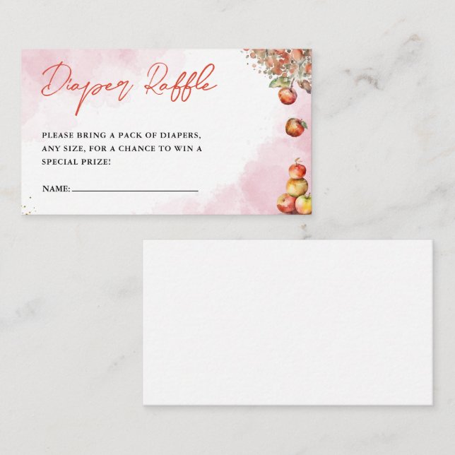 Wasserfarbenfall Apple Babydusche Windelwanne Wind Begleitkarte (Vorne/Hinten)