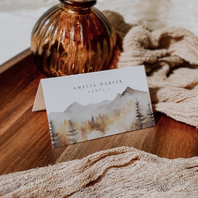 Wasserfarbenfall Berg Hochzeit im Freien Platzkarte (Von Creator hochgeladen)