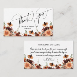 Wasserfarbenfall Blume Hochzeit danke Mitteilungskarte