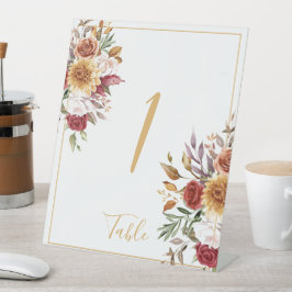 Wasserfarbenfall Blumenfolien-Tischnummer Sockelschild