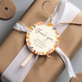 Wasserfarbenfall Foilage Babydusche Danke Runder Aufkleber