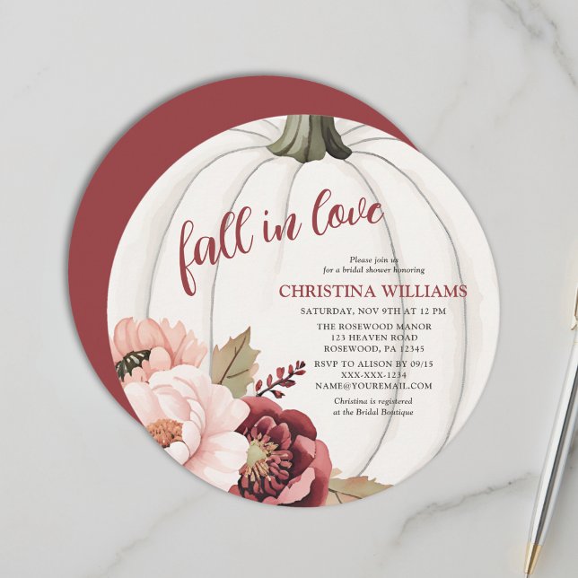 Wasserfarbenfall in Liebe Pumpkin-Brautparty Einladung (Von Creator hochgeladen)