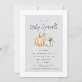 Wasserfarbenfall Pumpkin Sprinkle Babydusche Einladung
