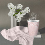 Wasserfarbenfallen Hochzeitrosa/Kupfer-ID726 Pappbecher<br><div class="desc">Eine zarte, blumengeschmückte Grenze von winzigen weißen Knospen auf kupfer-farbenen Ästen mit einem schönen Aquarell in Rosa und eleganter "Danke"-Kalligraphie in einem Kupferfolieneffekt. Dieser hübsche Hochzeitspapier-Becher eignet sich perfekt für eine Winterhochzeit oder Frühjahrsheirat, wenn Schneeflocken blühen. Fügen Sie Ihre eigenen Namen und das Hochzeitdatum mit der bereitgestellten Vorlage hinzu. Durchsuchen...</div>