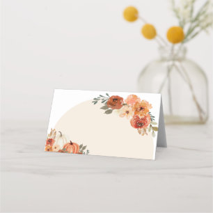 Wasserfarbenfallen Pumpen Orange Autumn Floral Bur Platzkarte