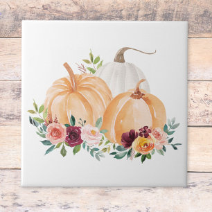 Wasserfarbenfallen Pumpkins Boho Blume Fliese