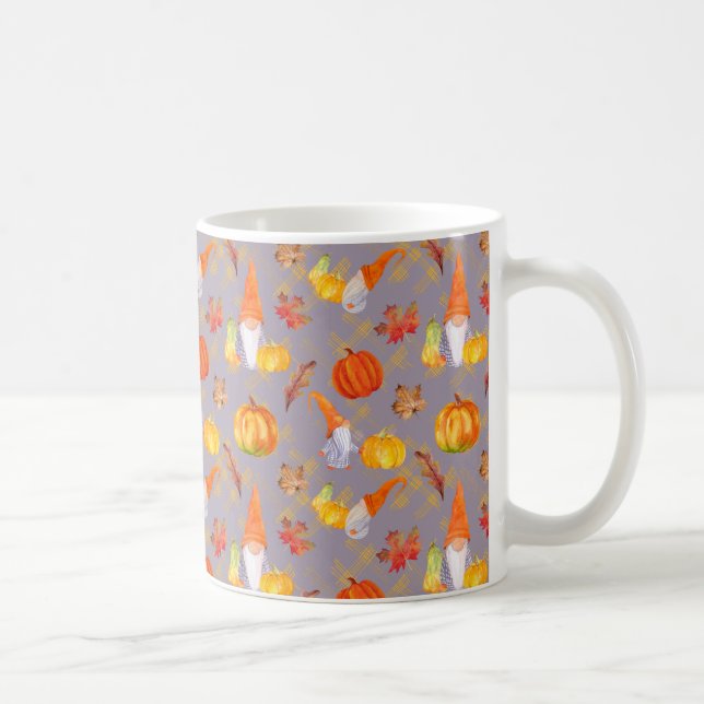 Wasserfarbenfallen, Pumpkins und Blätter Kaffeetasse (Rechts)