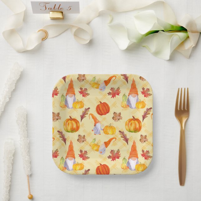 Wasserfarbenfallen, Pumpkins und Blätter Pappteller (Hochzeit)