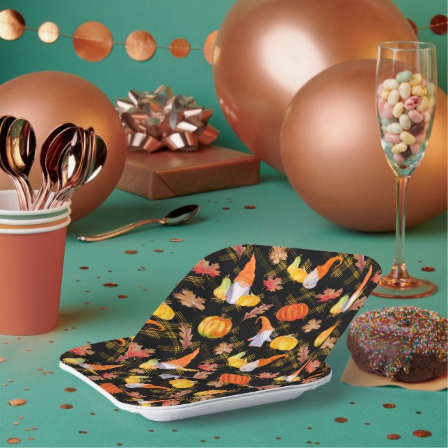 Wasserfarbenfallen, Pumpkins und Blätter Pappteller (Multi)