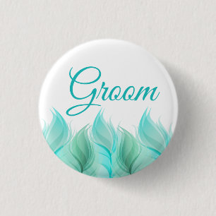 Wasserfarbenfeathers Groom Button