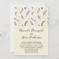 Wasserfarbenfedern und Blätter Hochzeiten