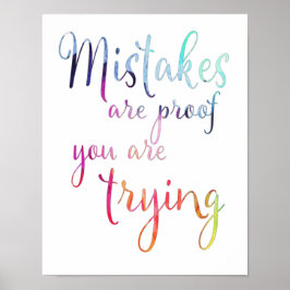 Wasserfarbenfehler Zitat Saal des Klassenraums Poster