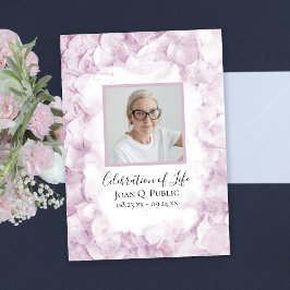 Wasserfarbenfeier des Lebens in Rosa Hydrangeas Einladung