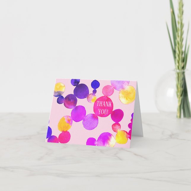 Wasserfarbenfelder und -punkte - Danke, dass Sie d Dankeskarte (Vorderseite)